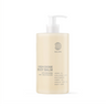 Eine beigefarbene Pumpflasche mit der Aufschrift DALUMA HIGH DOSE STRAFFENDE BODYLOTION for Körperpflege, angereichert mit Hyaluronsäure, Arganöl, Niacinamid, Karottenöl, Aprikosenkernöl und Weizenkeimen.