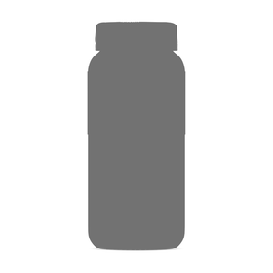 Silhouette einer hohen, zylindrischen Flasche oder eines Glases mit Schraubdeckel vor einem weißen Hintergrund.